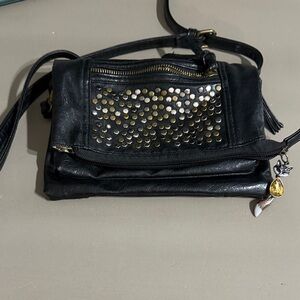 Braciano Black and Gold Crossbody Bag